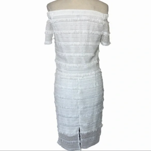 WHBM size 6 white fringe 2 piece skirt top set - Picture 7 of 14